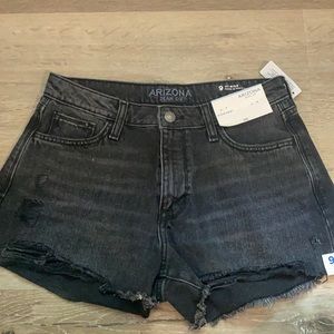 Arizona Black High-Rise Denim Shorts